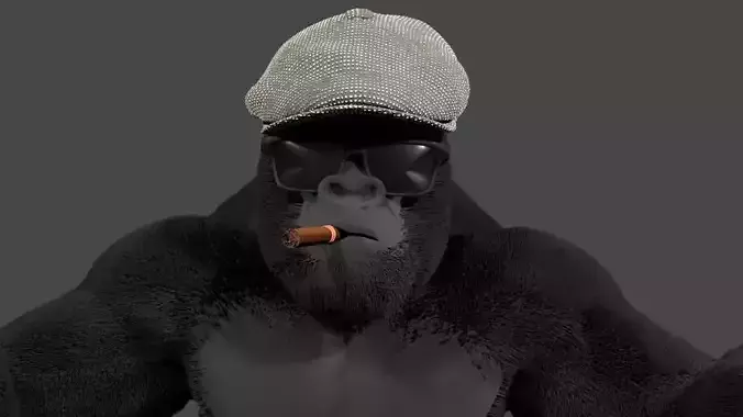 Rigged Thug Gorilla 3d model Low-poly 3D model