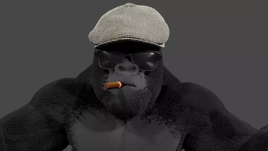 Rigged Thug Gorilla 3d model Low-poly 3D model_0