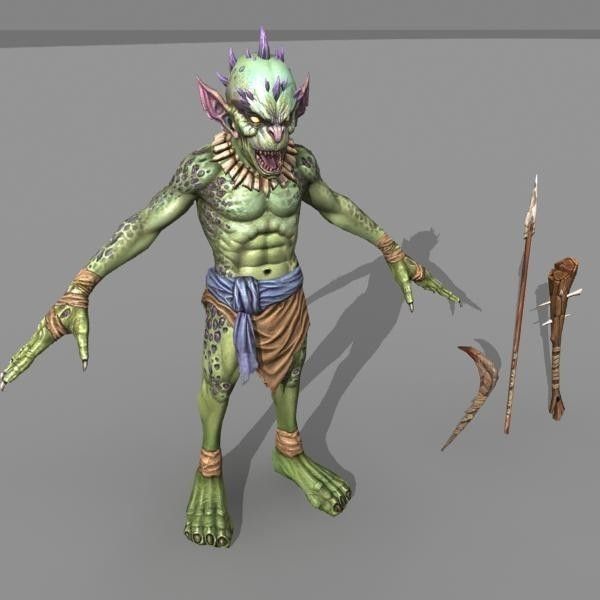 Goblin creature Low-poly 3D model_10