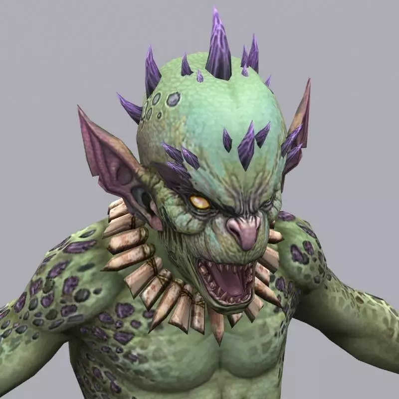 Goblin creature Low-poly 3D model_0