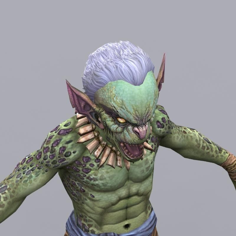 Goblin creature Low-poly 3D model_9