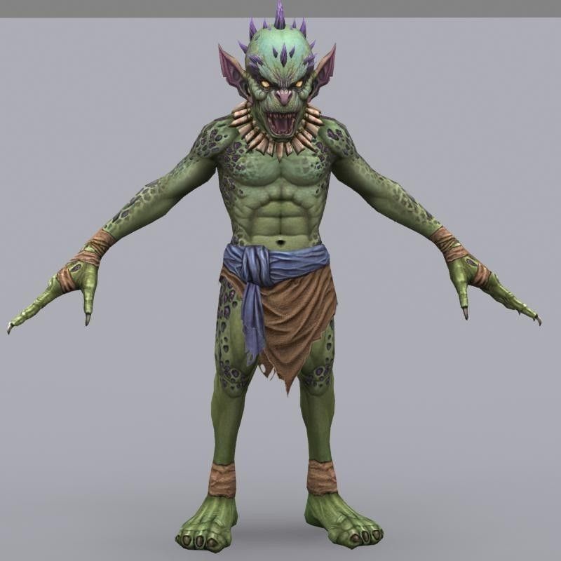 Goblin creature Low-poly 3D model_3