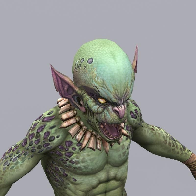 Goblin creature Low-poly 3D model_8