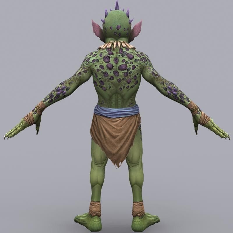 Goblin creature Low-poly 3D model_4