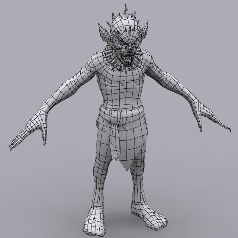 Goblin creature Low-poly 3D model_6