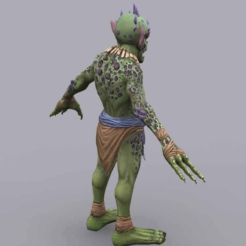 Goblin creature Low-poly 3D model_2