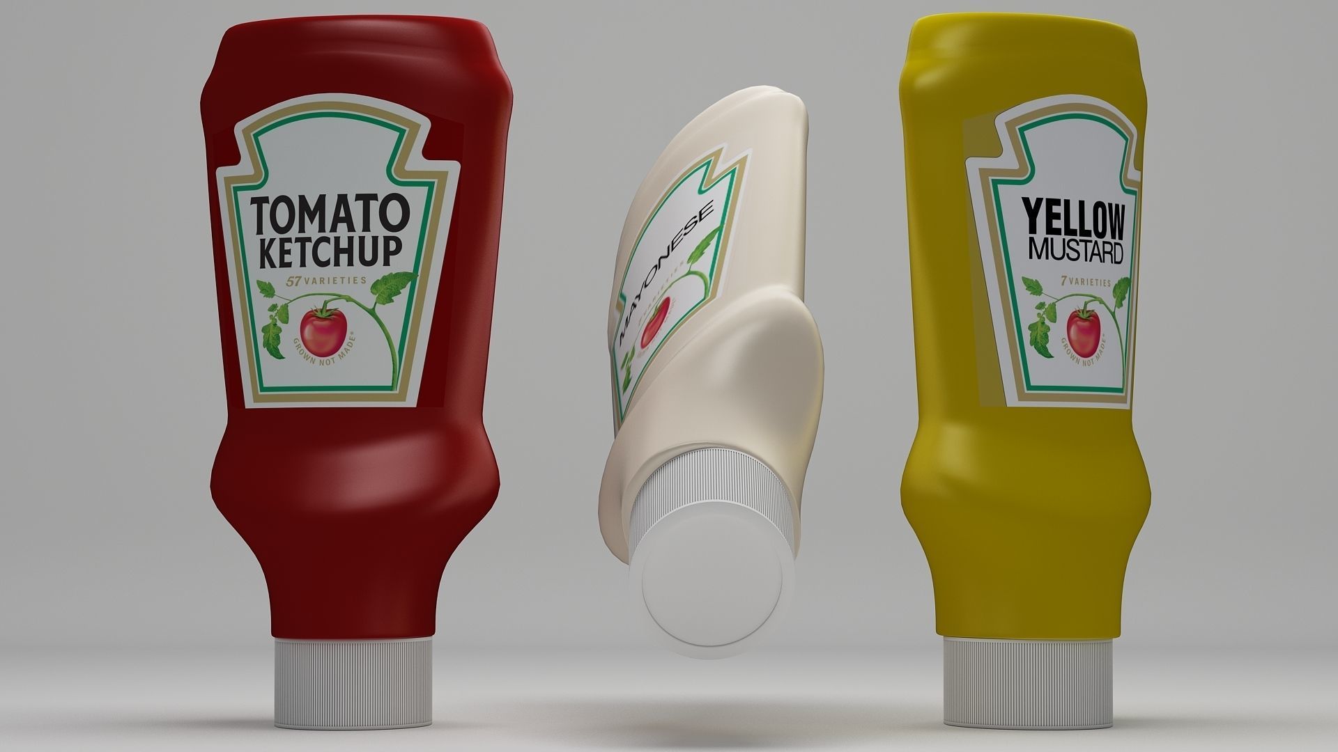 Ketchup-Mayo-Mustard Bottle 3D model_2