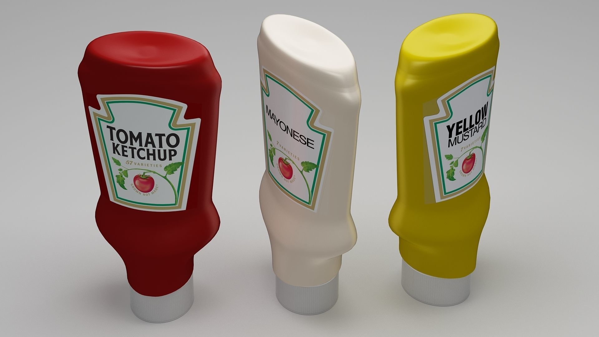 Ketchup-Mayo-Mustard Bottle 3D model_5