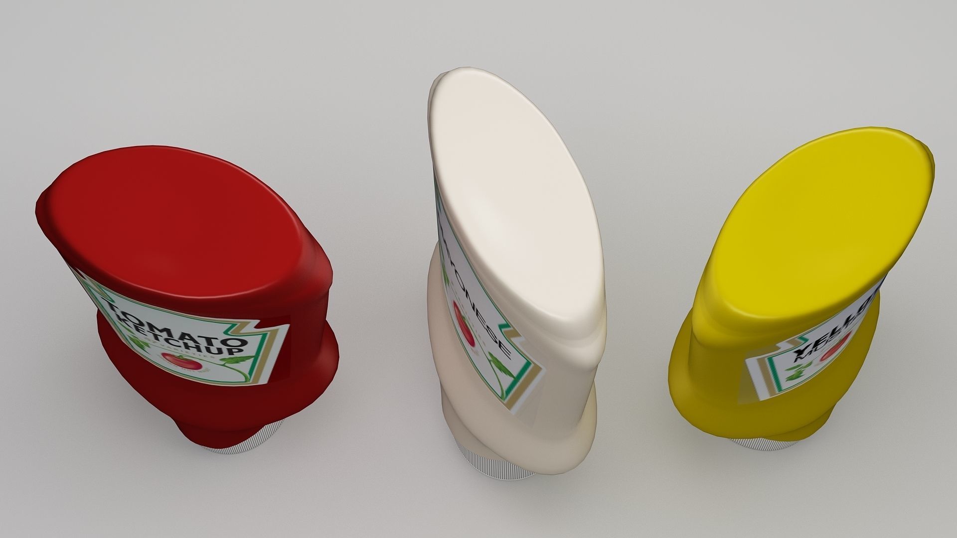 Ketchup-Mayo-Mustard Bottle 3D model_3