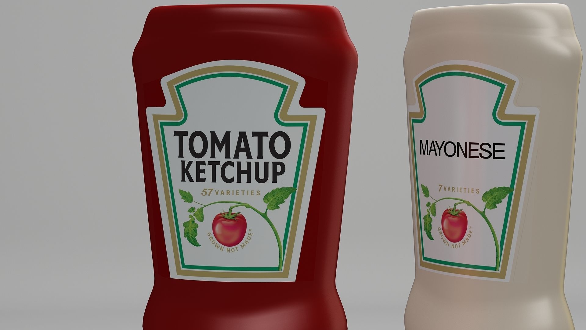 Ketchup-Mayo-Mustard Bottle 3D model_4