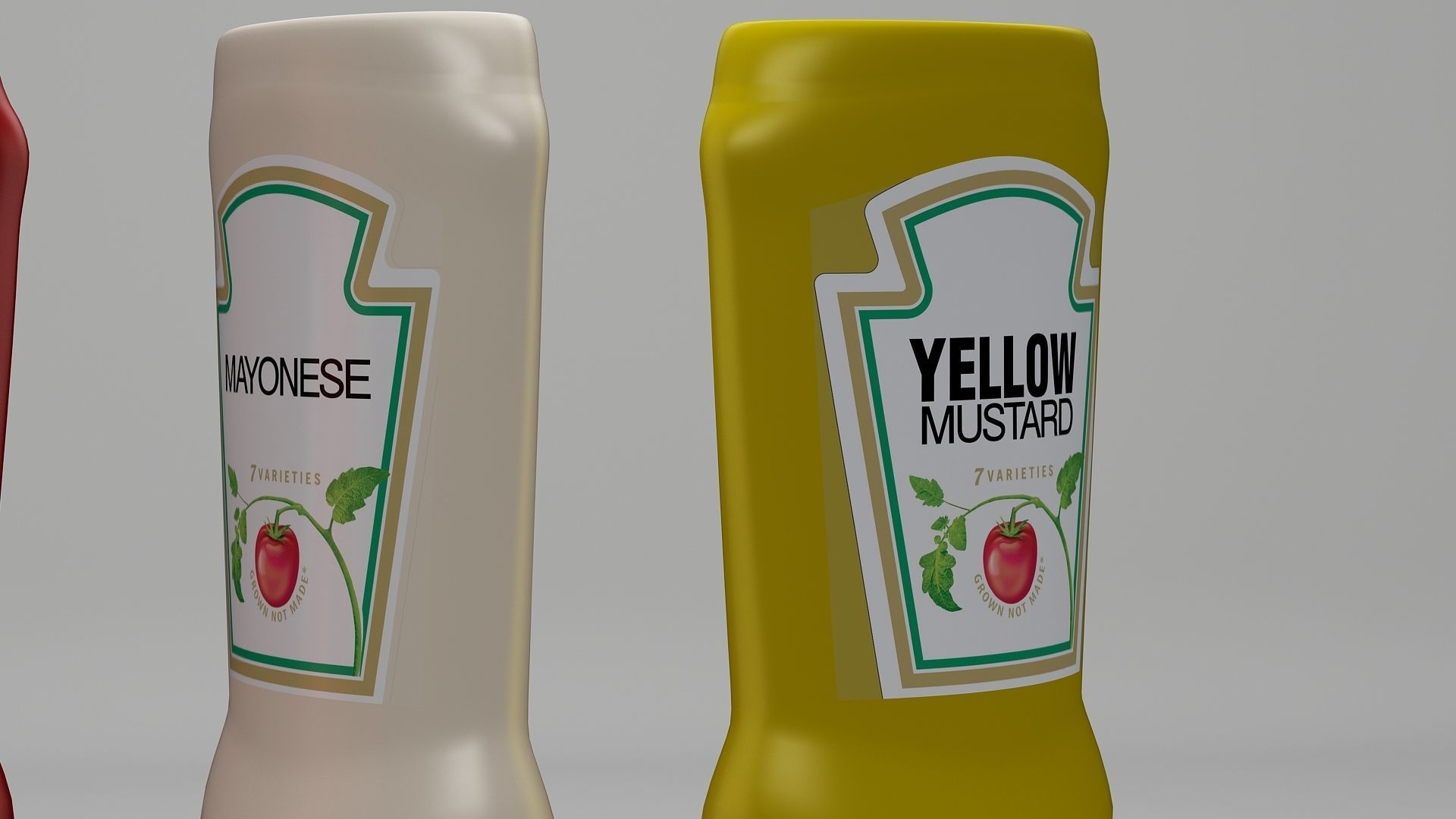 Ketchup-Mayo-Mustard Bottle 3D model_1
