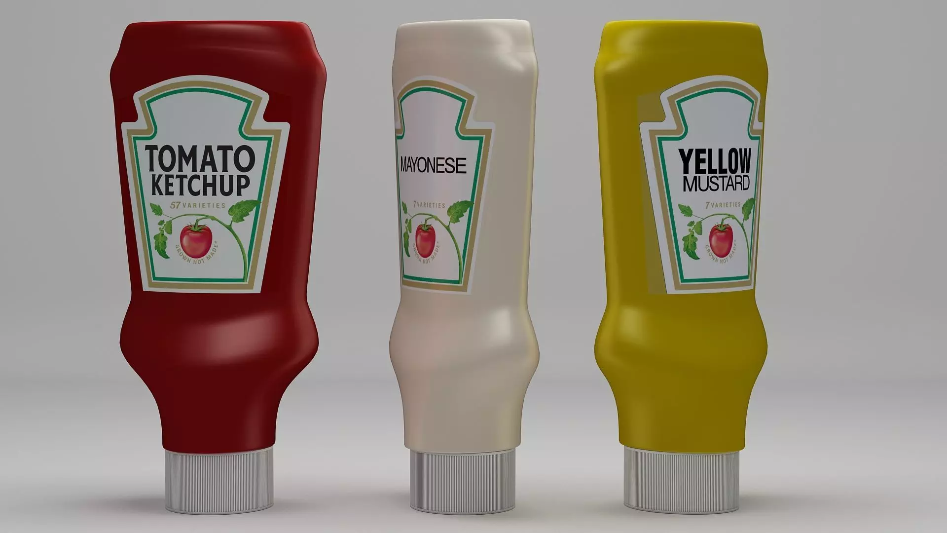 Ketchup-Mayo-Mustard Bottle 3D model_0