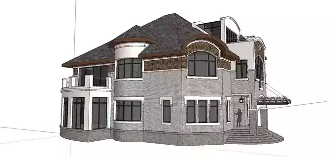 Nobility-History-Castle-Villa-052 house with balconies and stairs