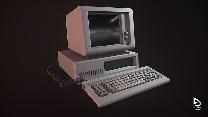 Low-poly Personal Computer ibm PC 3D model Low-poly 3D model