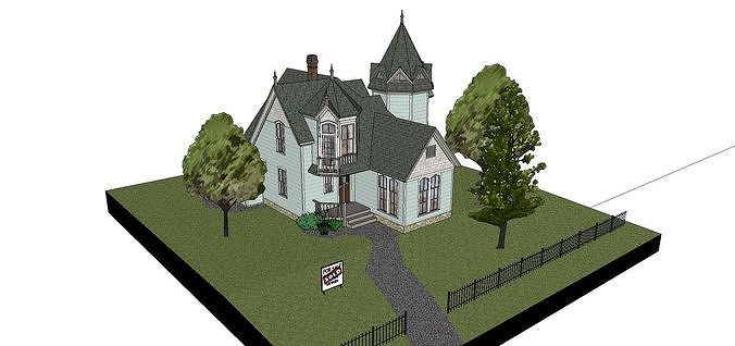 Nobility-History-Castle-Villa-054 victorian style house 3D model