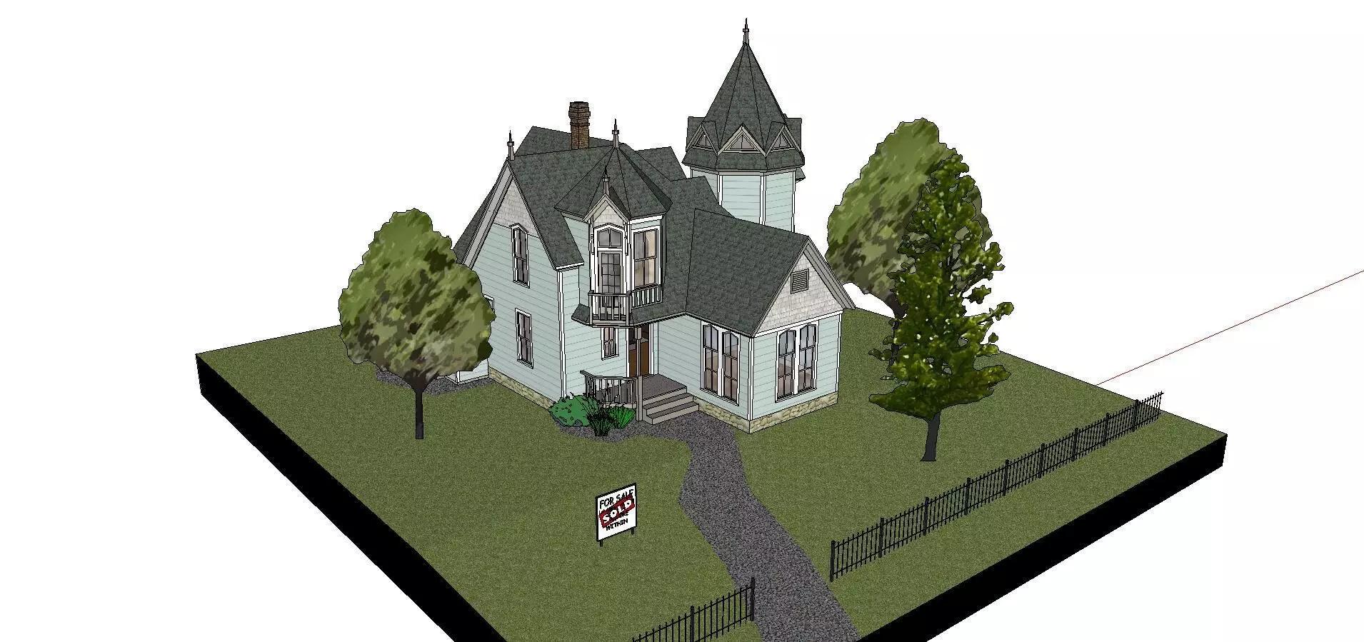 Nobility-History-Castle-Villa-054 victorian style house 3D model