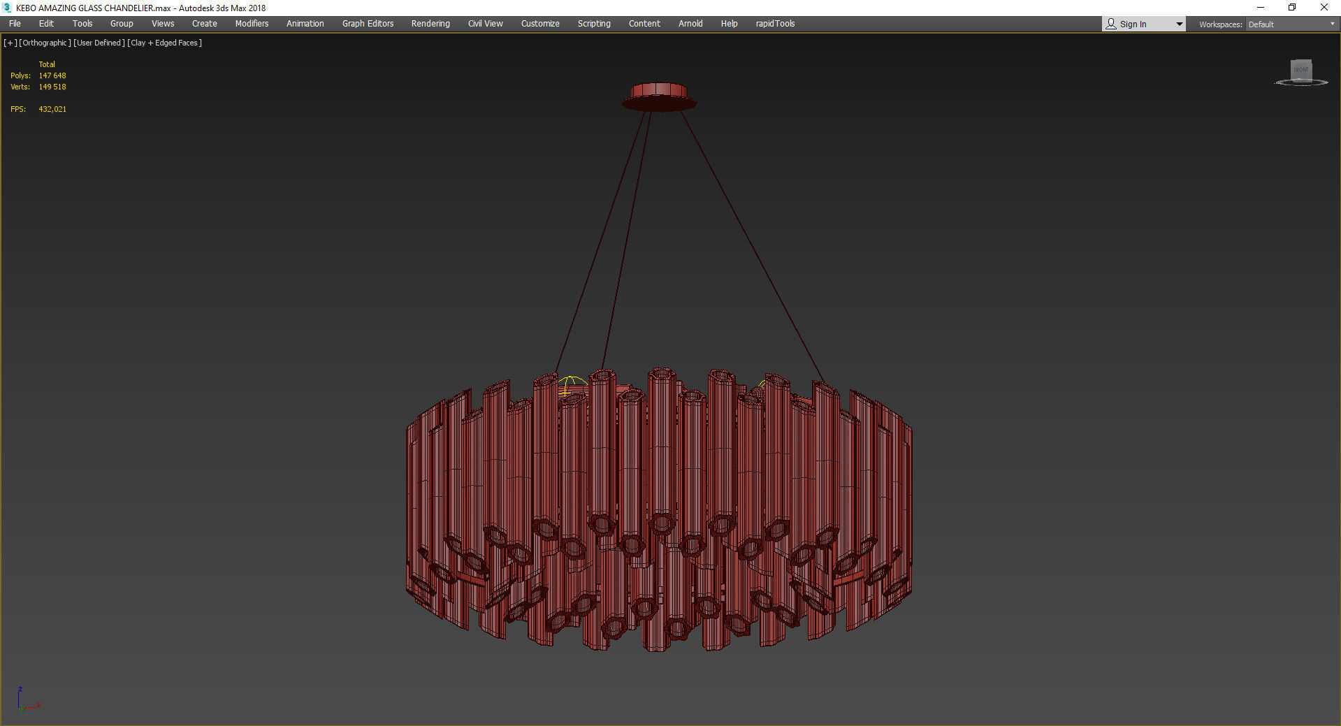KEBO AMAZING GLASS CHANDELIER Low-poly 3D model_3