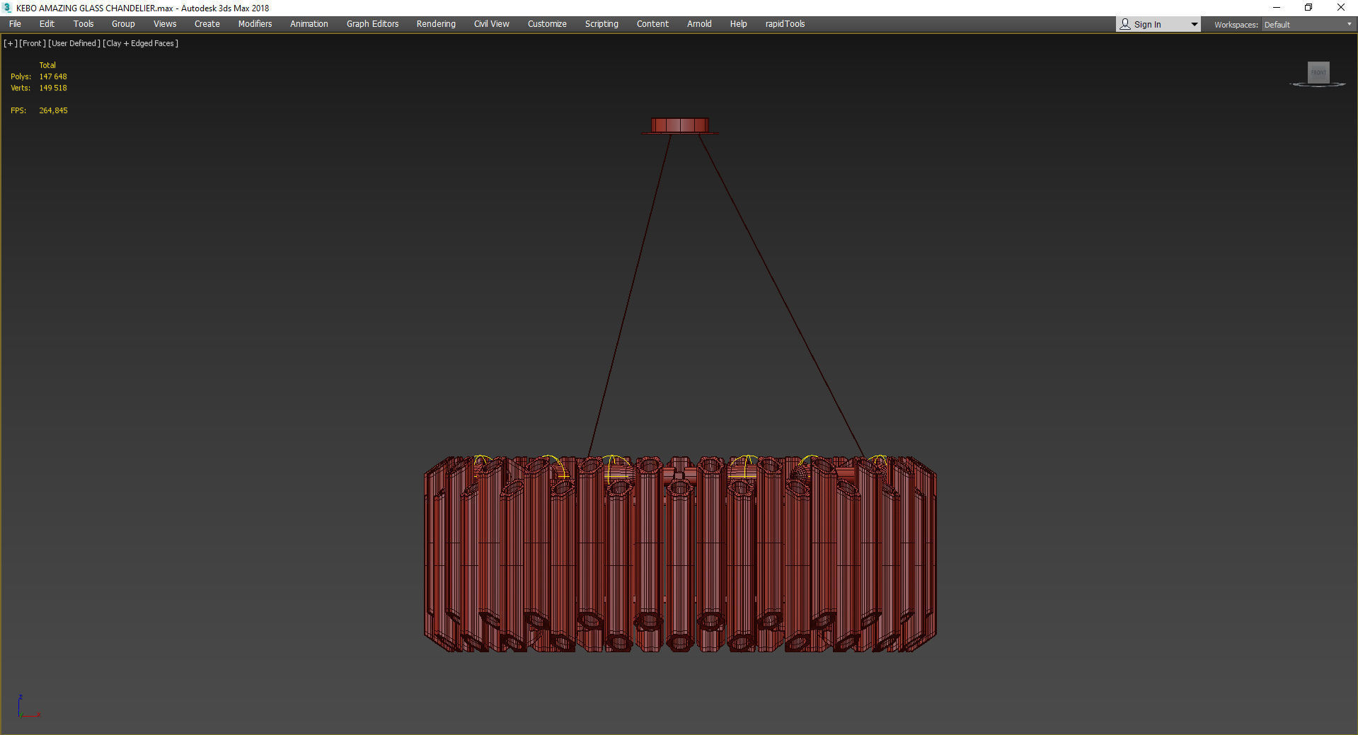 KEBO AMAZING GLASS CHANDELIER Low-poly 3D model_2