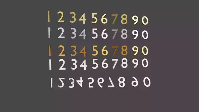 Numbers in gold and silver