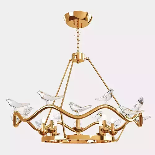 DOVE CHANDELIER BIRD 9 IMPERIUMLOFT Low-poly 3D model