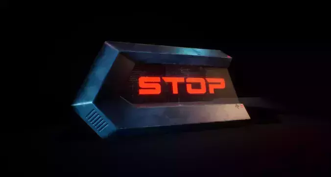 Cyberpunk Road Barricade Game-Ready