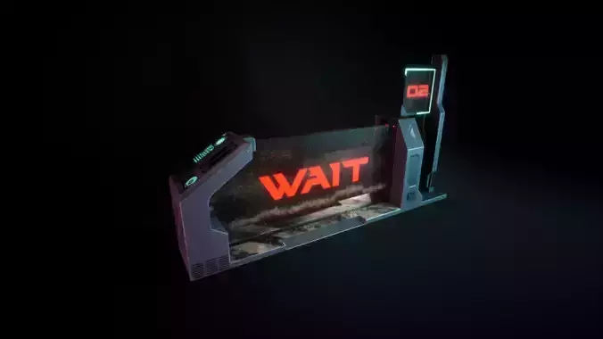 Cyberpunk Terminal Barrier Game-Ready Low-poly 3D model Cyberpunk Terminal Barrier Game-Ready Low-poly 3D model