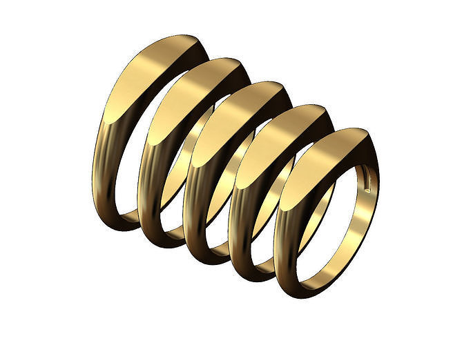 Rounded top oval signet ring 3D print model