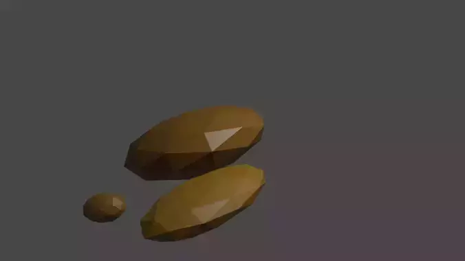 Stones Low poly three almonds