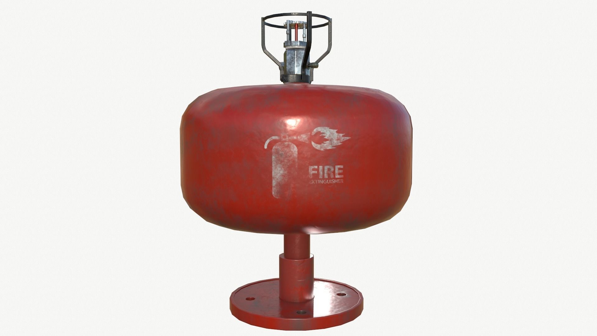 ceiling mounted fire extinguisher Low-poly 3D model_8