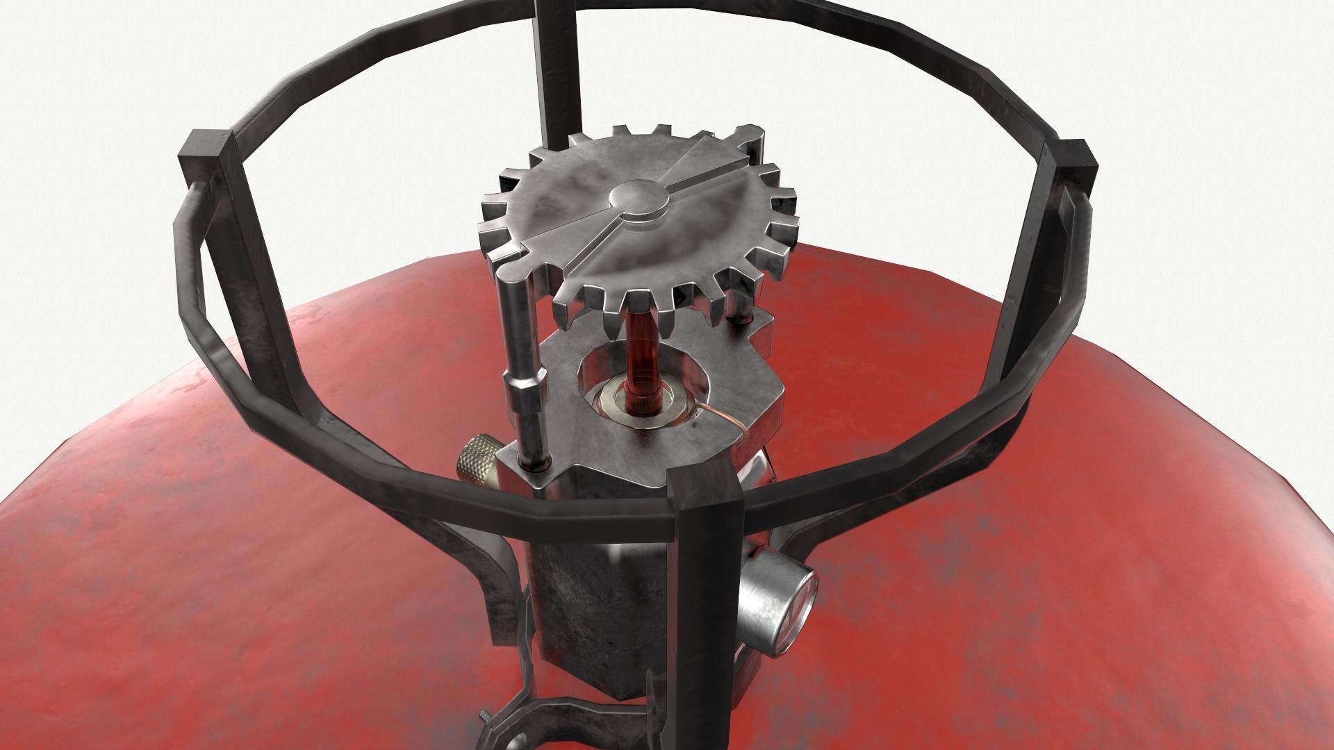 ceiling mounted fire extinguisher Low-poly 3D model_4