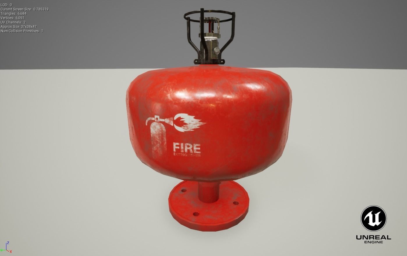 ceiling mounted fire extinguisher Low-poly 3D model_18