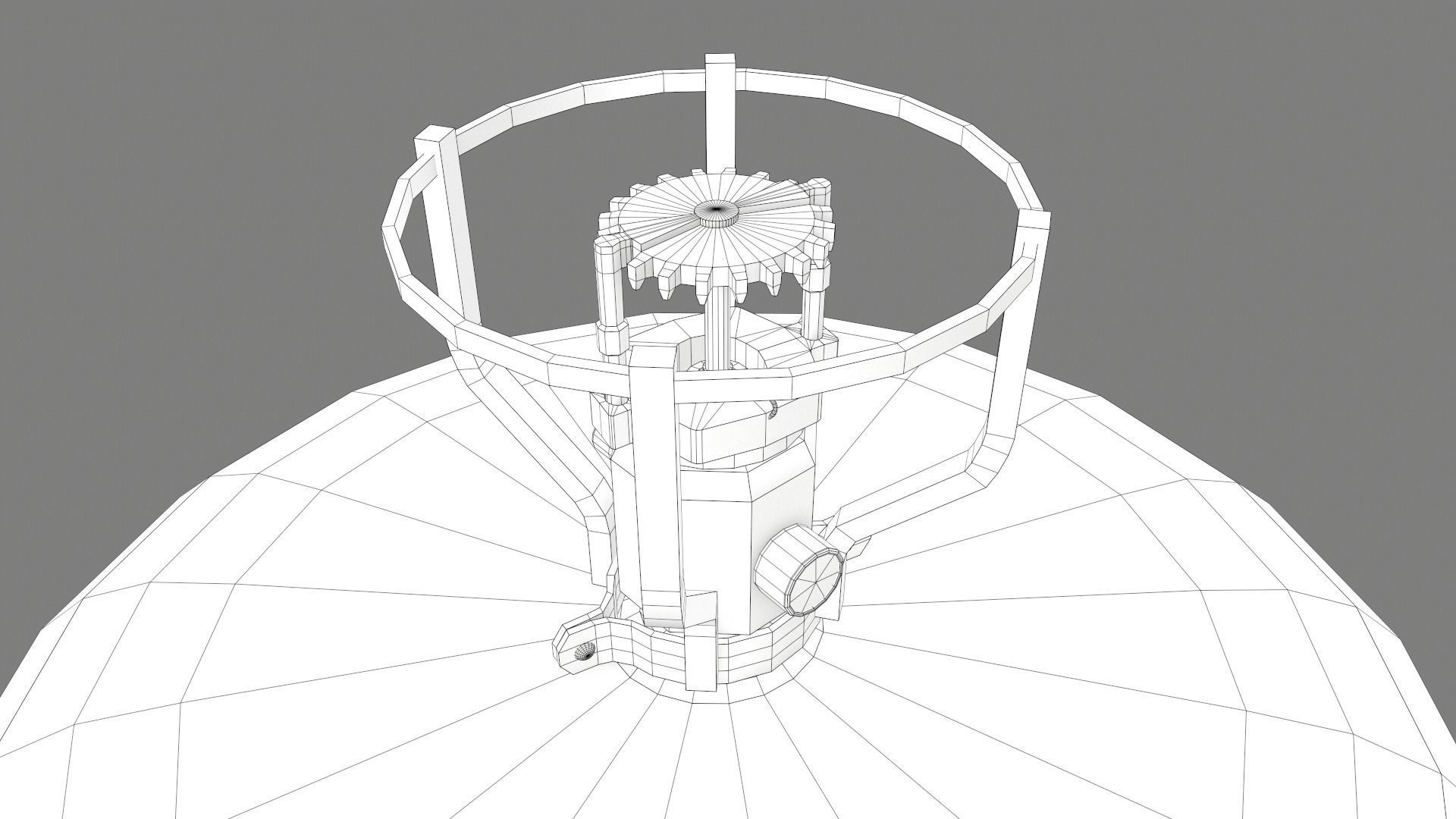 ceiling mounted fire extinguisher Low-poly 3D model_9