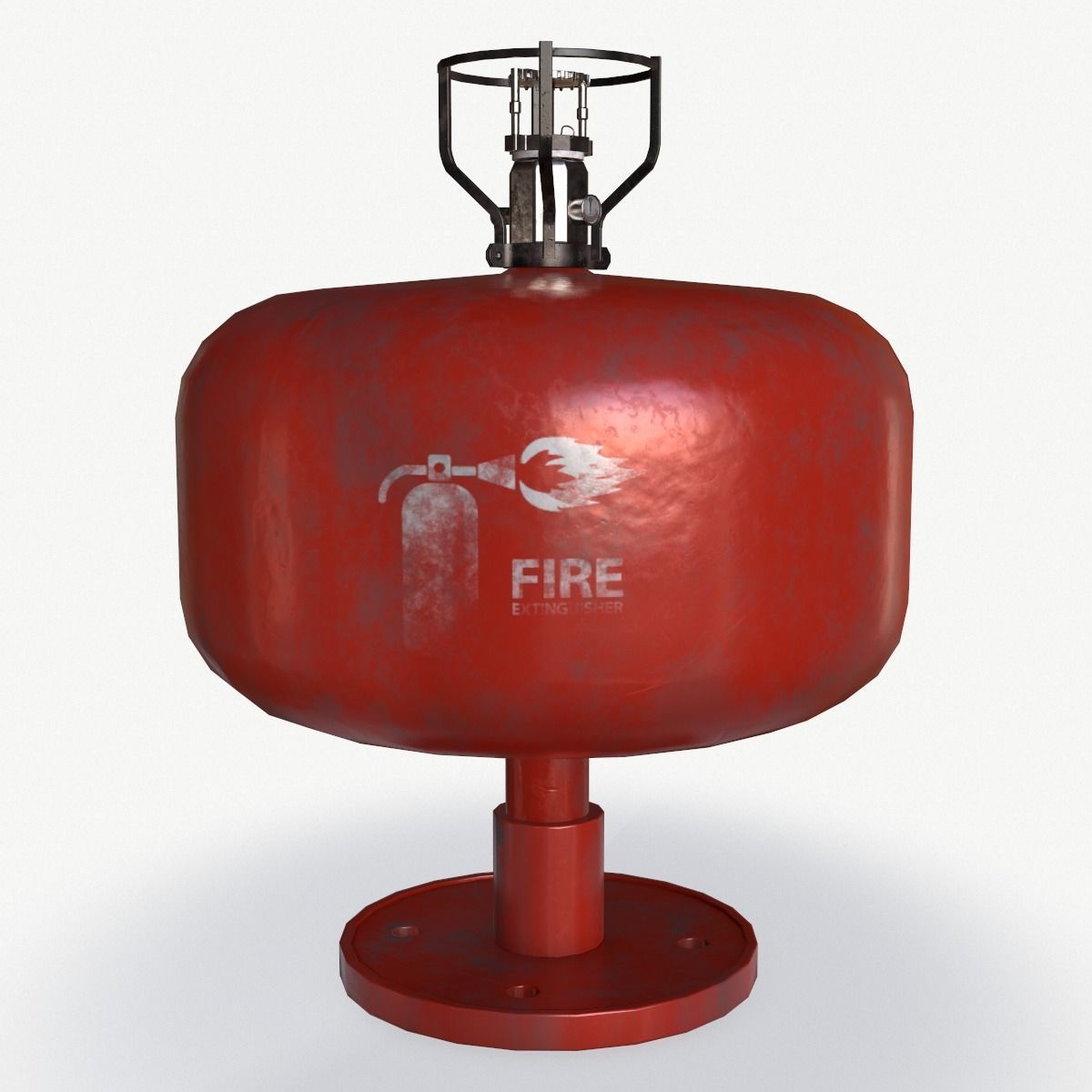 ceiling mounted fire extinguisher Low-poly 3D model_1