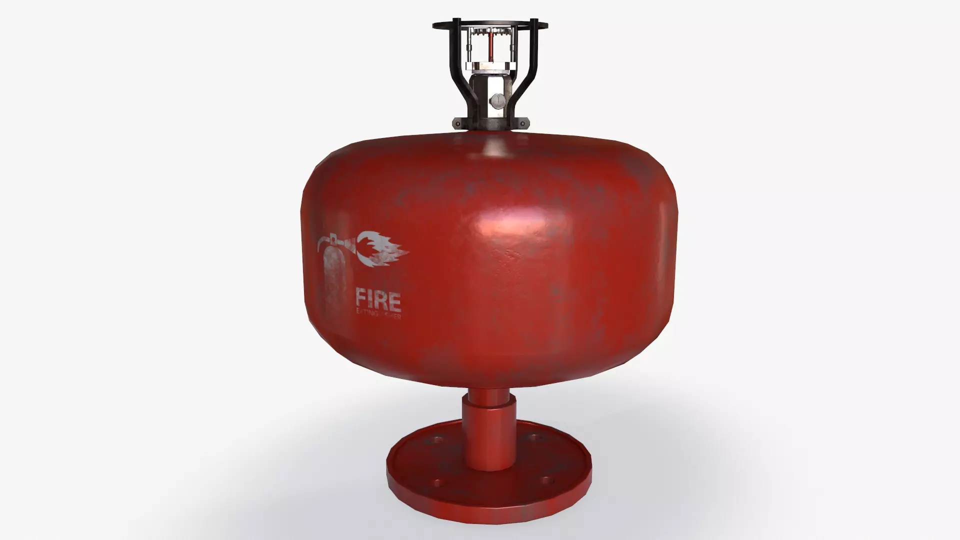 ceiling mounted fire extinguisher Low-poly 3D model_0