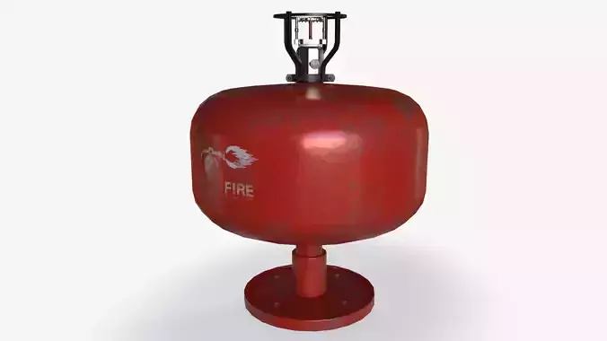ceiling mounted fire extinguisher Low-poly 3D model