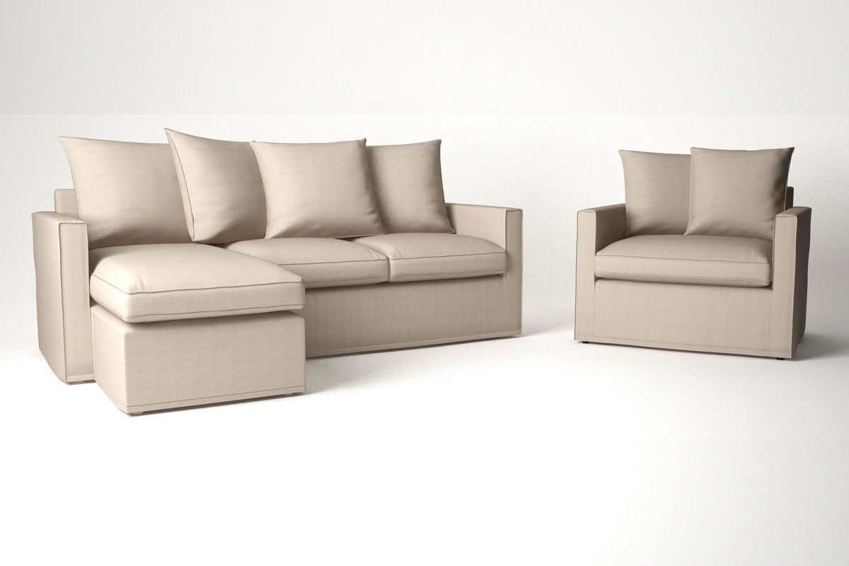 Sofa Collection loveseat with cushions 3D model_5