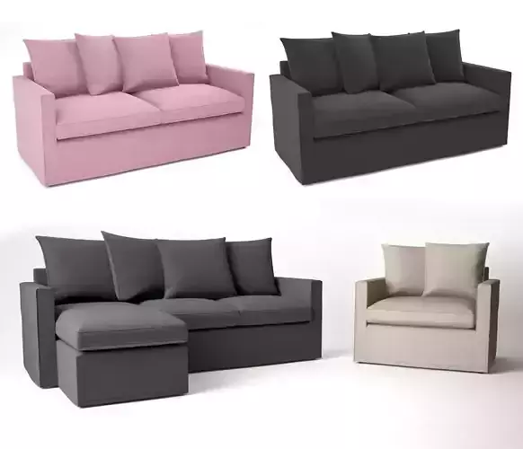 Sofa Collection loveseat with cushions 3D model Sofa Collection loveseat with cushions 3D model