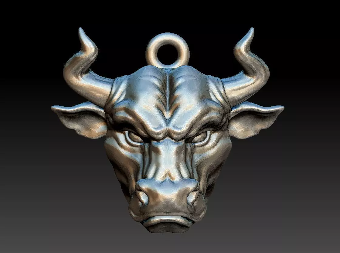 Bull head pendant 3D print model 3D print model_0