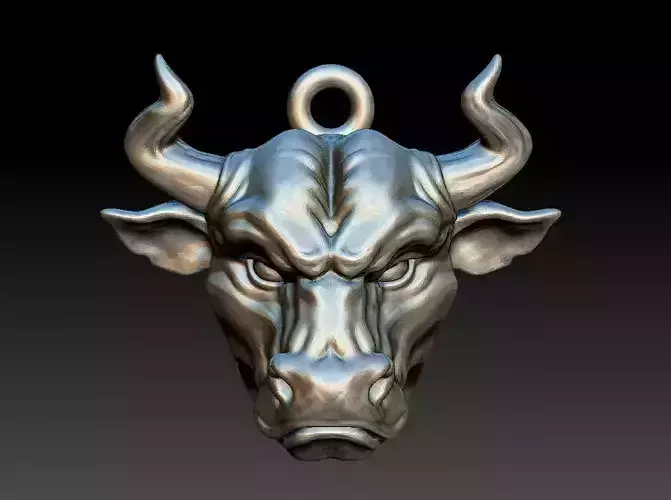 Bull head pendant 3D print model 3D print model