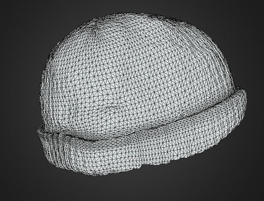 grey wool cap Low-poly 3D model_3