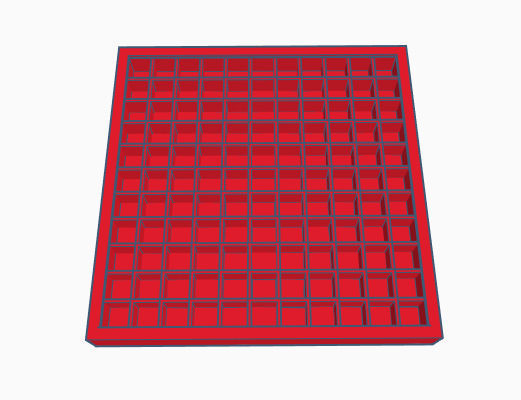 Dice Storage with 121 Pockets 3D print model_1