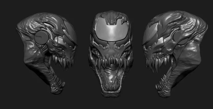 Iron Venom head for one six scale action figure 3D print model