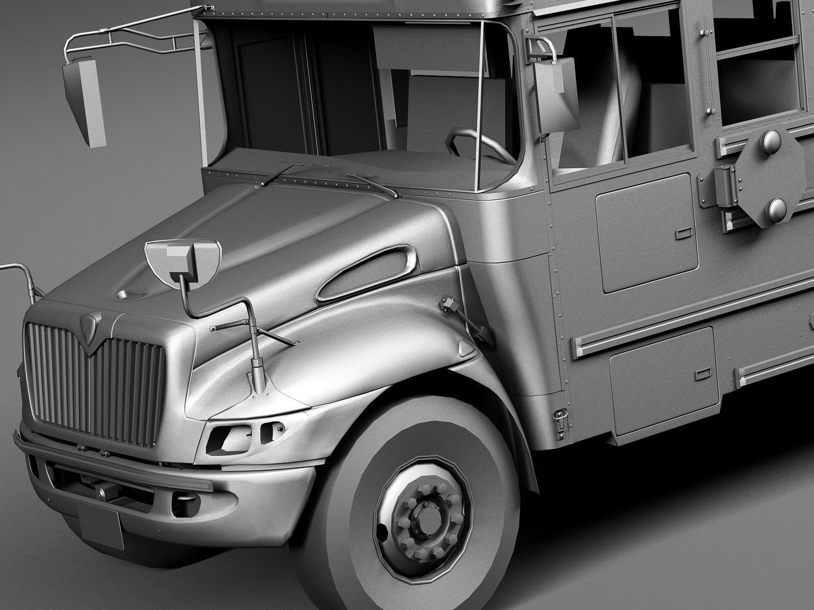 HQ LowPoly IC CE Series Schoolbus 2015 3D model_9