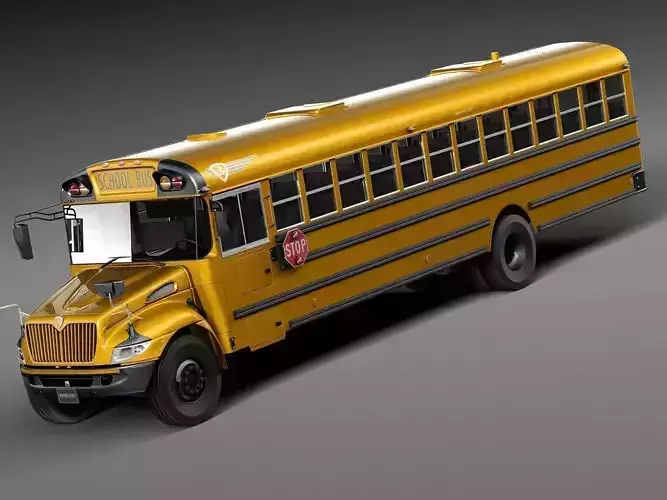 HQ LowPoly IC CE Series Schoolbus 2015 3D model