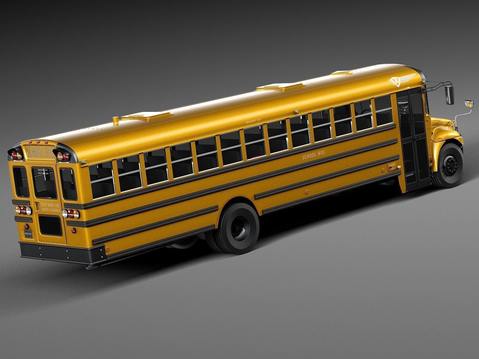 HQ LowPoly IC CE Series Schoolbus 2015 3D model_1