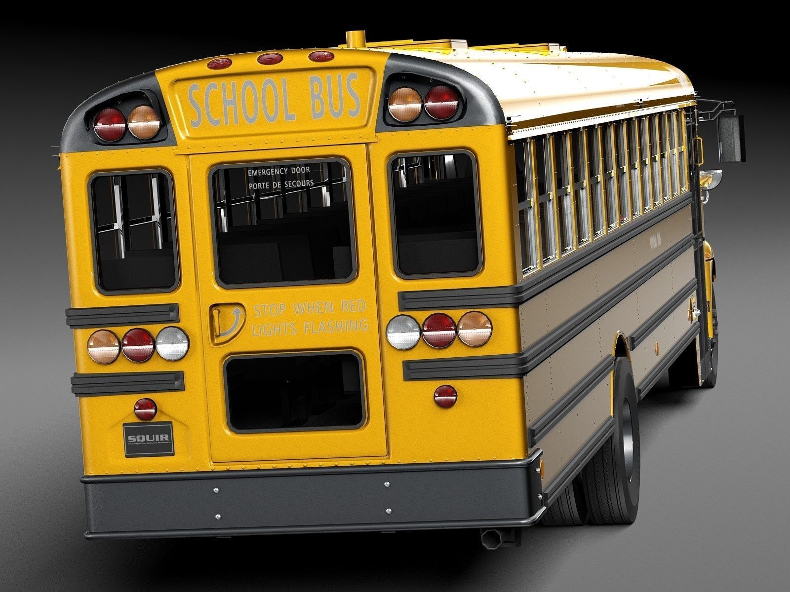 HQ LowPoly IC CE Series Schoolbus 2015 3D model_4