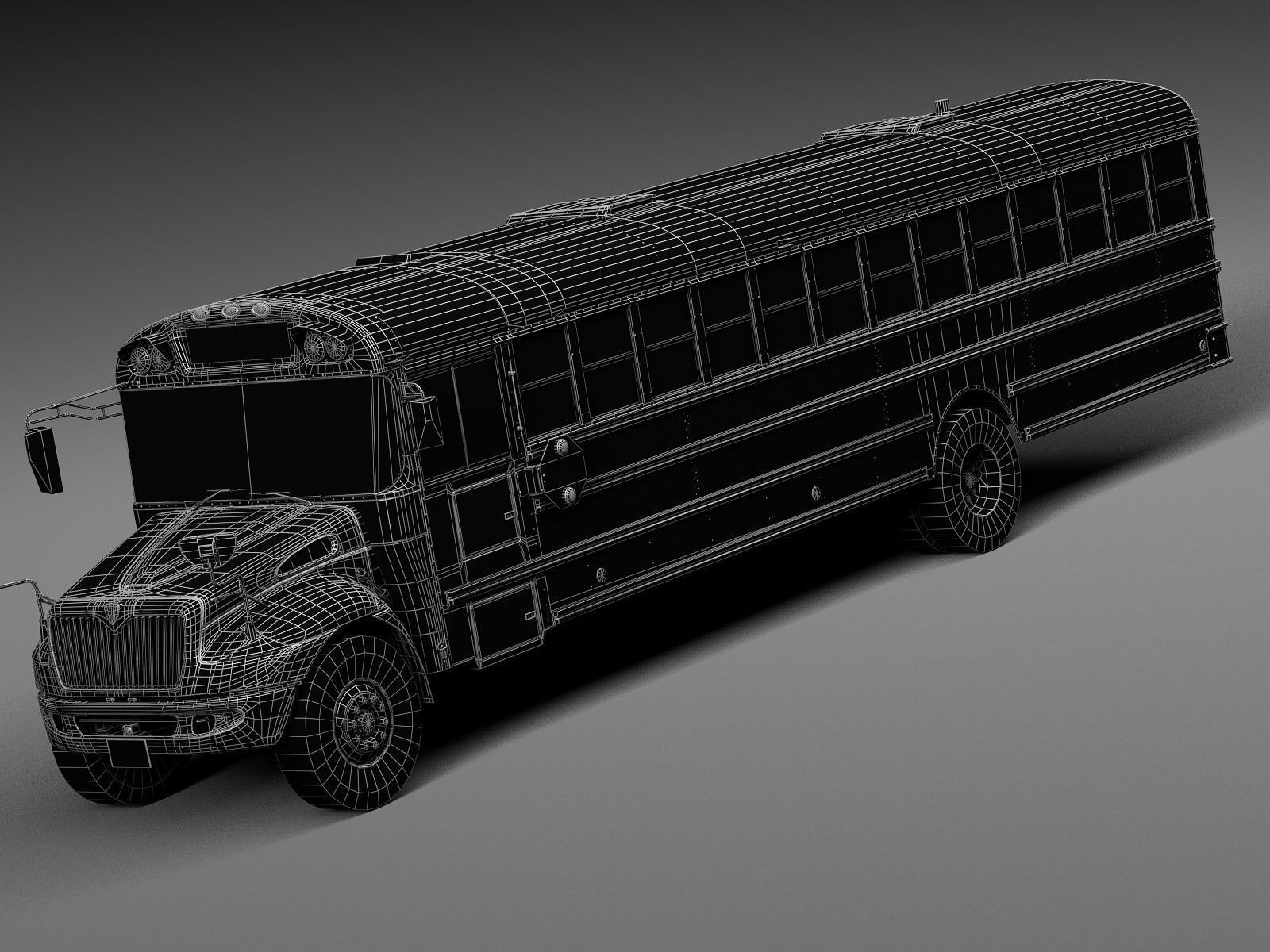 HQ LowPoly IC CE Series Schoolbus 2015 3D model_12