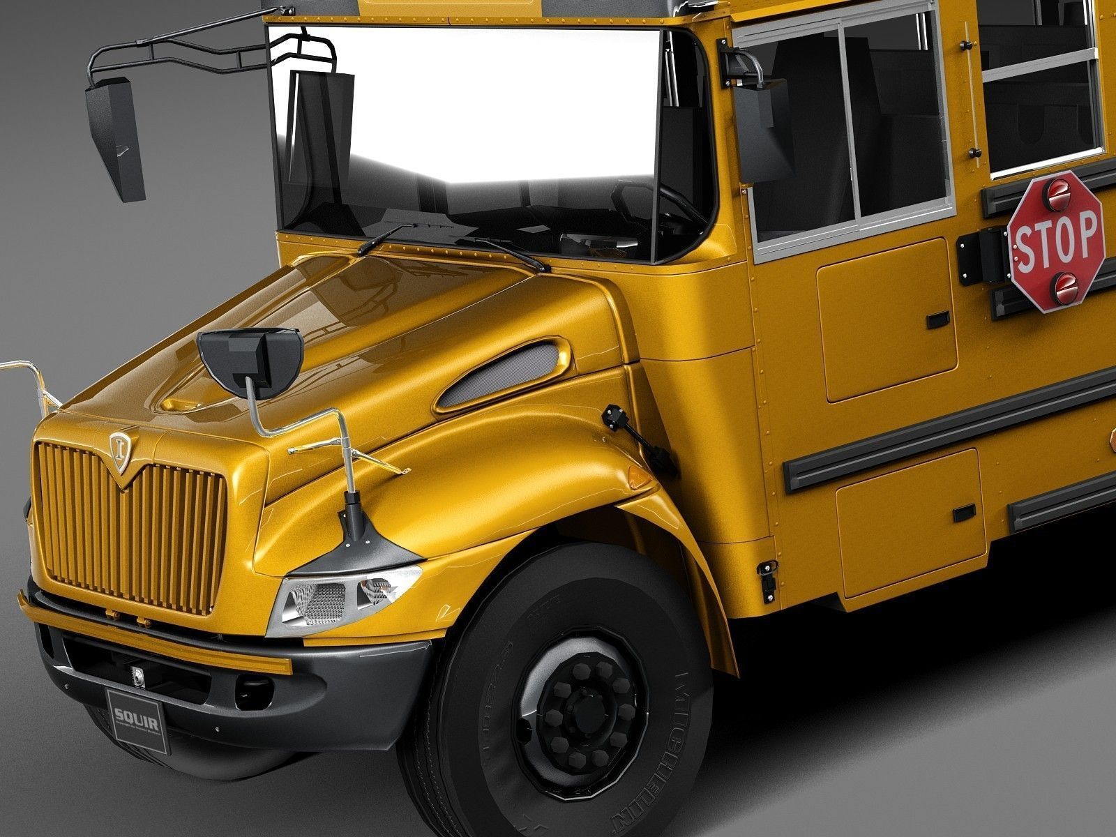 HQ LowPoly IC CE Series Schoolbus 2015 3D model_5