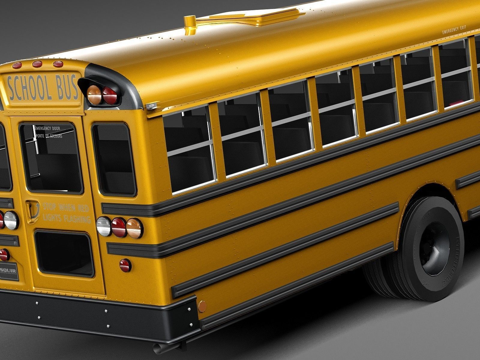 HQ LowPoly IC CE Series Schoolbus 2015 3D model_3