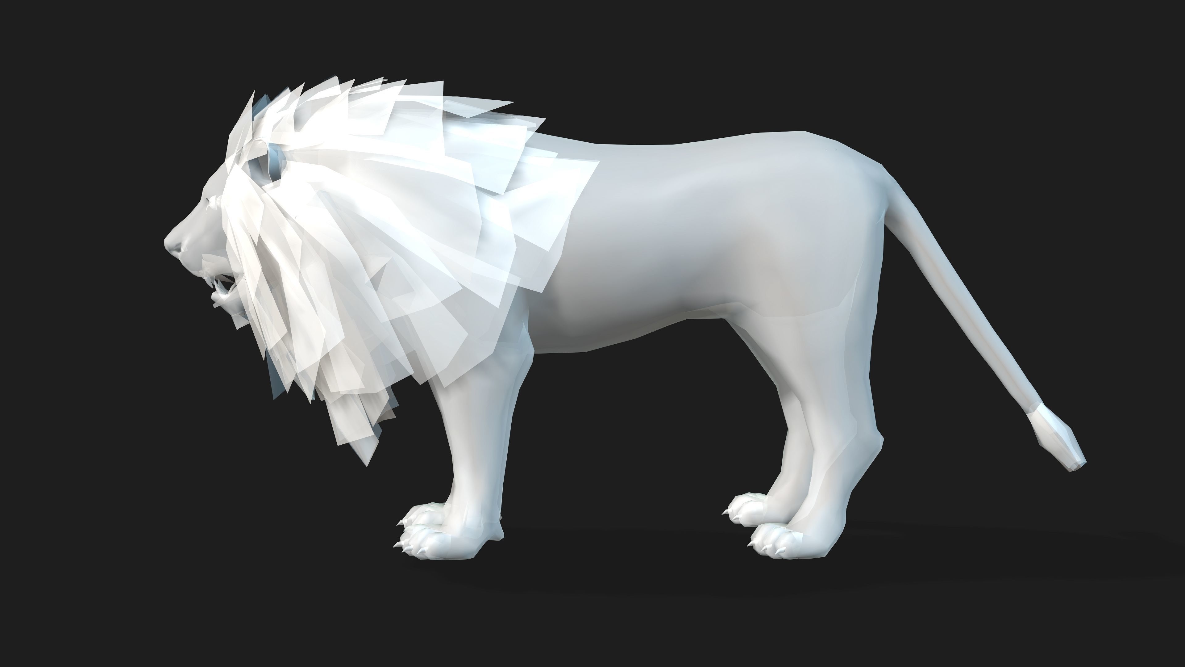 Lion with Animation 8 Low-poly 3D model_20